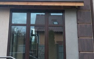 Вхідна група REHAU 70 темний дуб 2