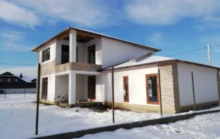 Скління котеджу Aluplast 4000 ламінація Золотий дуб