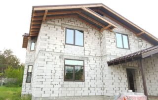 Скління приватного буденку Aluplast 4000 темний дуб